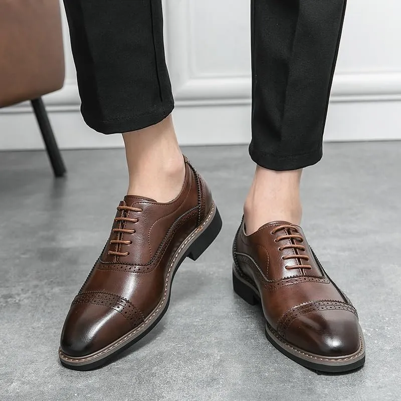 Men's Pointed Toe Lace Ups Dress Shoes Breathable Casual Shoes for Men(White-Patch Five-Pointed star4,12)