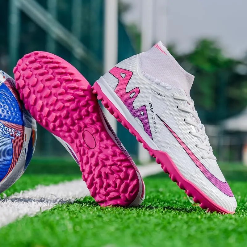 Men's Soccer Shoes Football Cleats High-Tops Lace-Up Non-Slip Spikes Indoor Outdoor Sports Athletic Baseball Lacrosse Sneaker