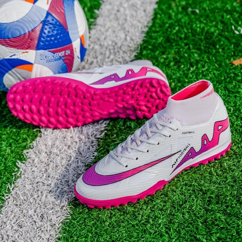 Men's Soccer Shoes Football Cleats High-Tops Lace-Up Non-Slip Spikes Indoor Outdoor Sports Athletic Baseball Lacrosse Sneaker