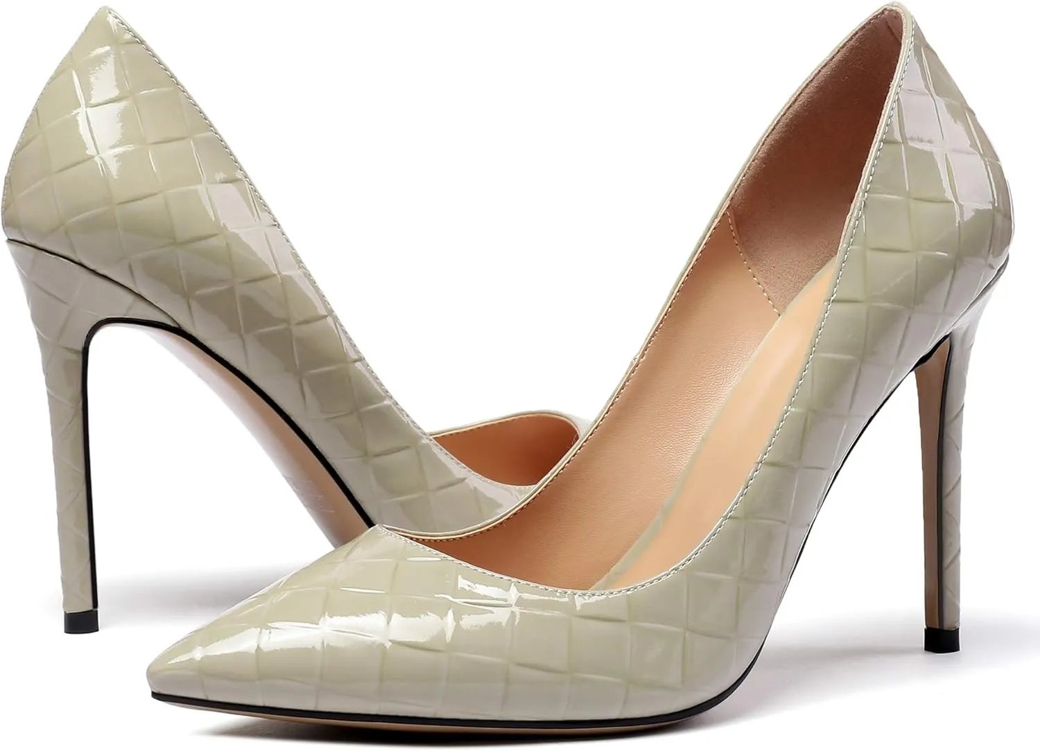 Mettesally Women's High Heels Closed Pointed Toe Pumps Stiletto Heel Party Wedding Basic Shoes