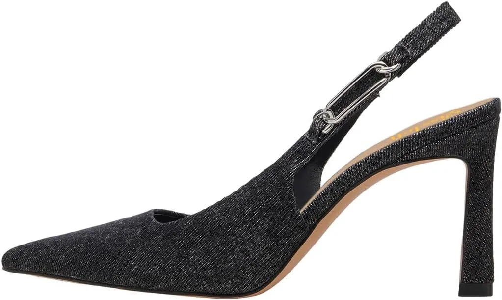 miss left Women Closed Pointy Toe Slingback Pumps Slim High Heels Slip Ons with Elastic Chain Strap Dressy Party Prom Date Shoes Size 4-16 US