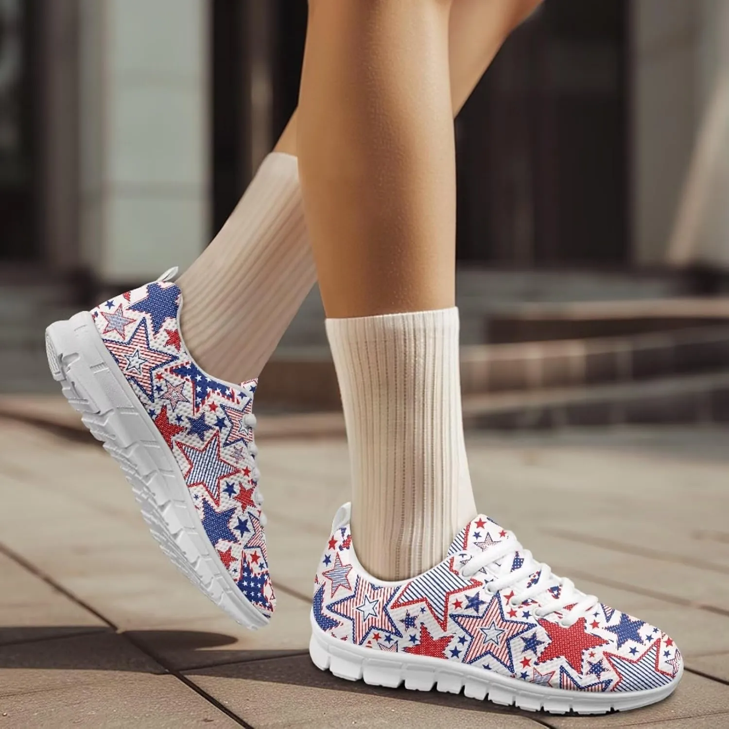 Modysero Walking Shoes Women Lightweight Non Slip Lace Up Sneakers for Outdoor Travel Casual Soft Daily Ladies Footwear