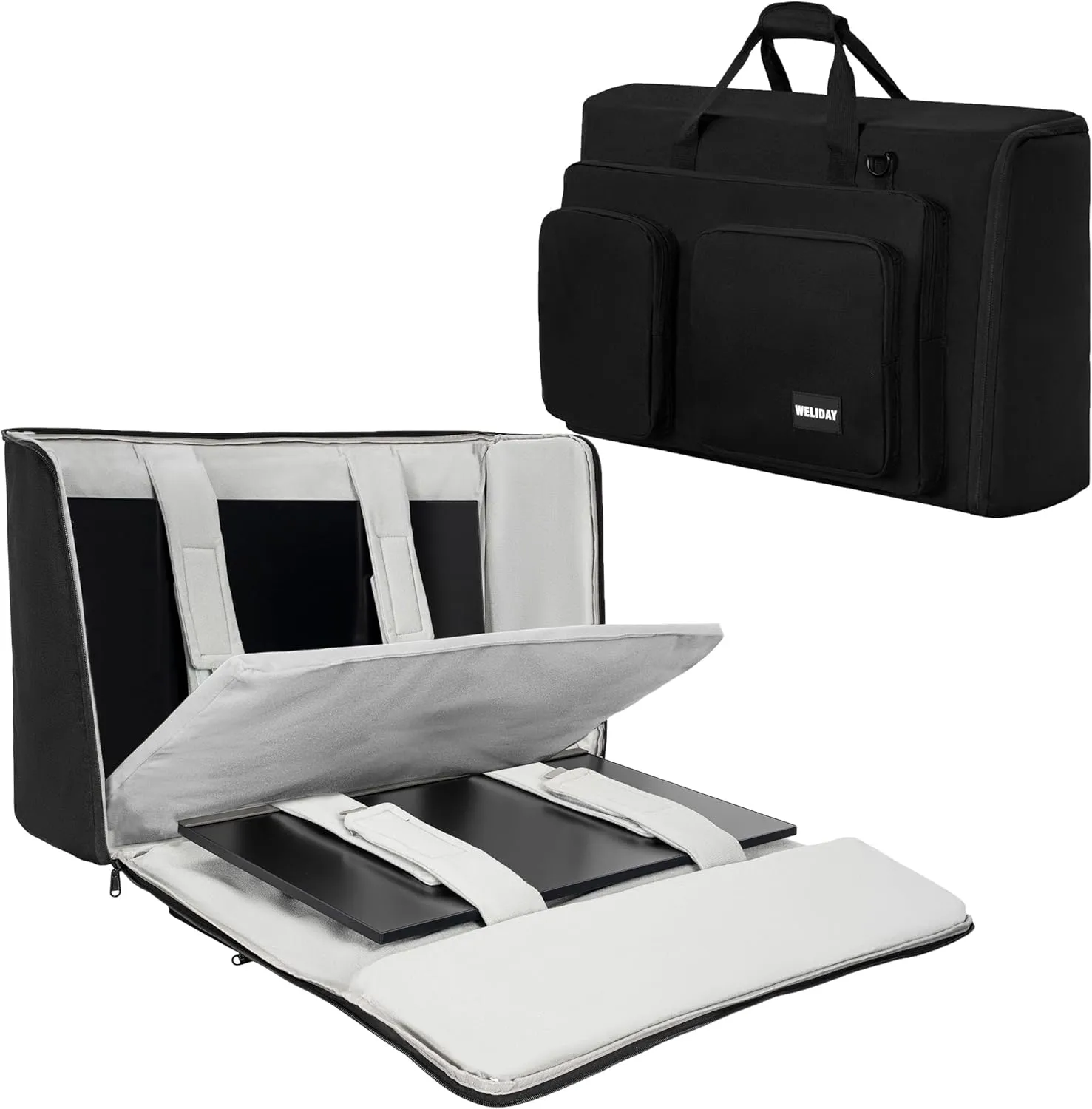 Monitor (up to 2) Carrying Case for Transporting LCD Screens, Monitors and TVs Between 19"- 24"