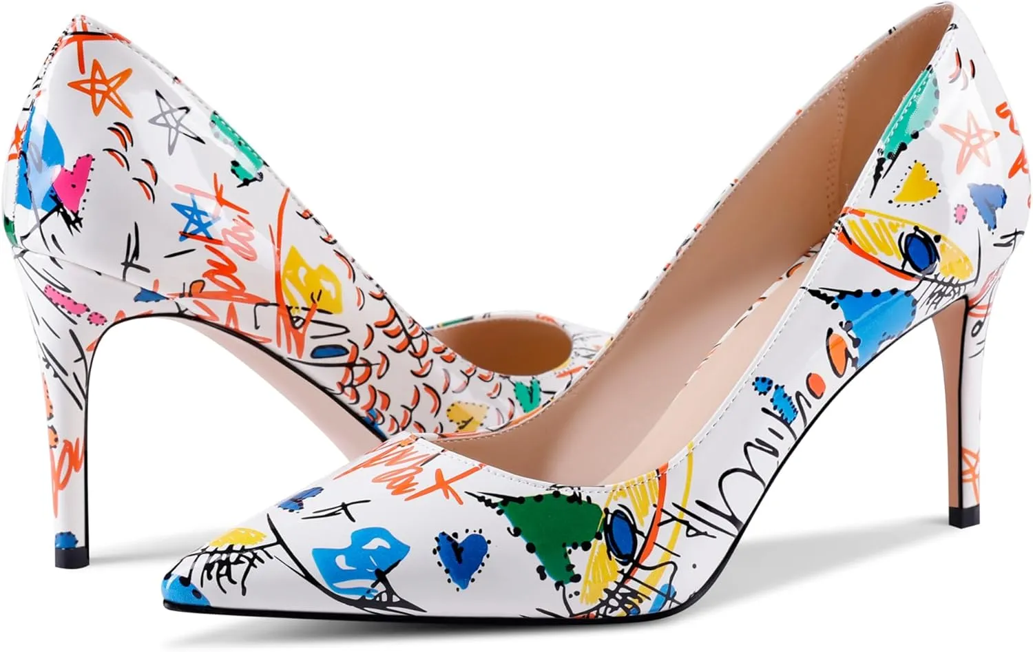Multicolor Pumps for Women,Pointed-Toe High Heels Dress Wedding Office Pump Shoes