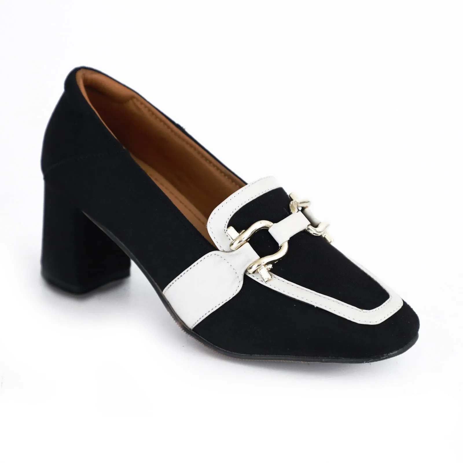 NICHE Women Black Suede Block Heels