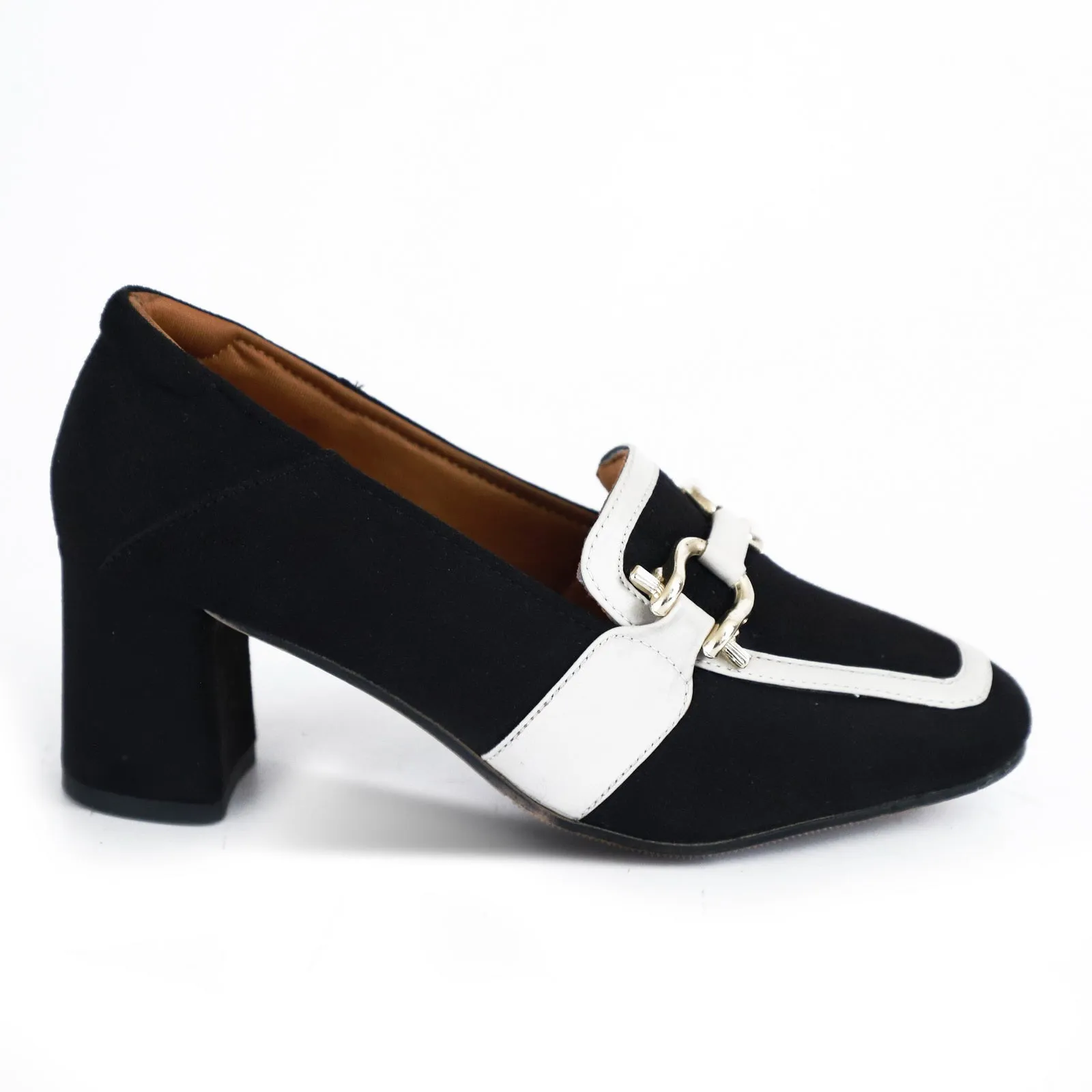 NICHE Women Black Suede Block Heels