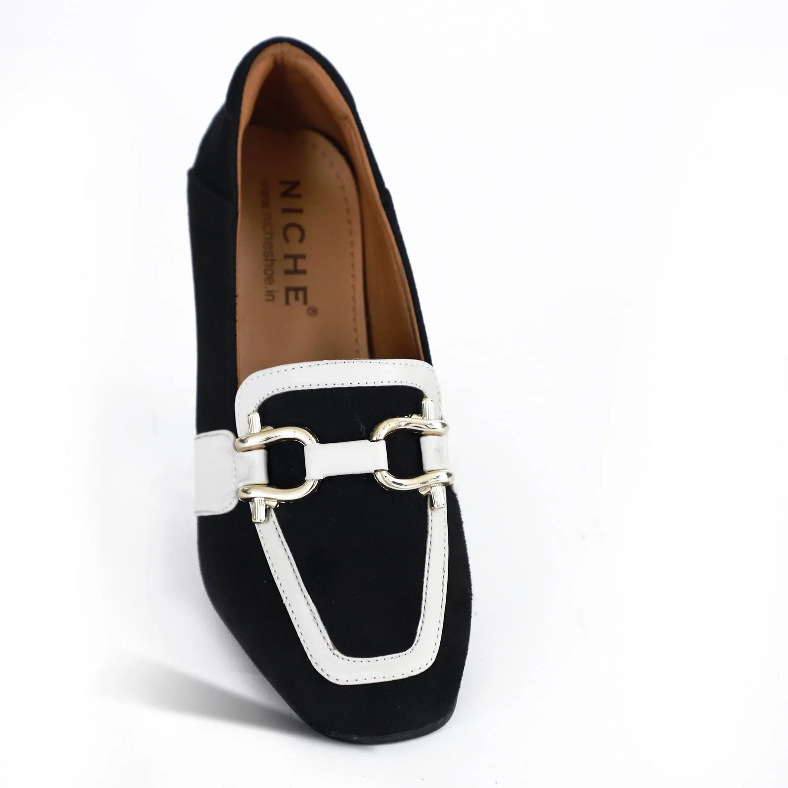 NICHE Women Black Suede Block Heels