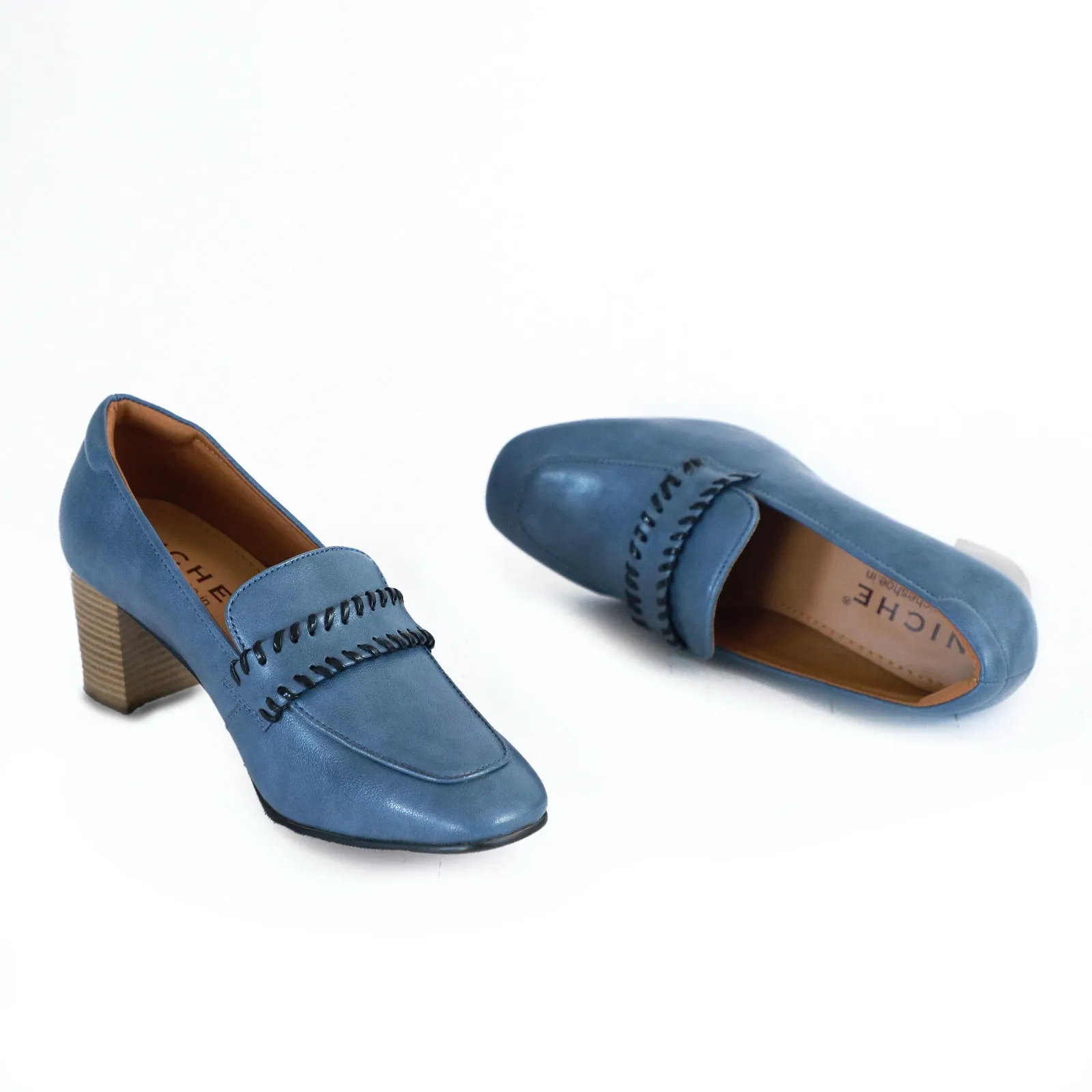 NICHE Women Classic Mid Block Heels - Blue