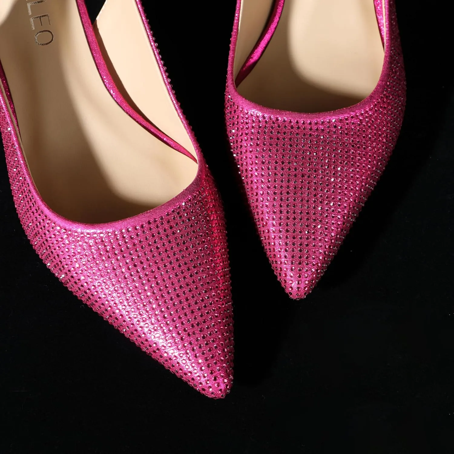 NUMALEO Slingback Heels for Women Pointed Close Toe Kitten Heels Patent Pumps Dress Party Comfy Stiletto 2.5 Inch Dress Shoes