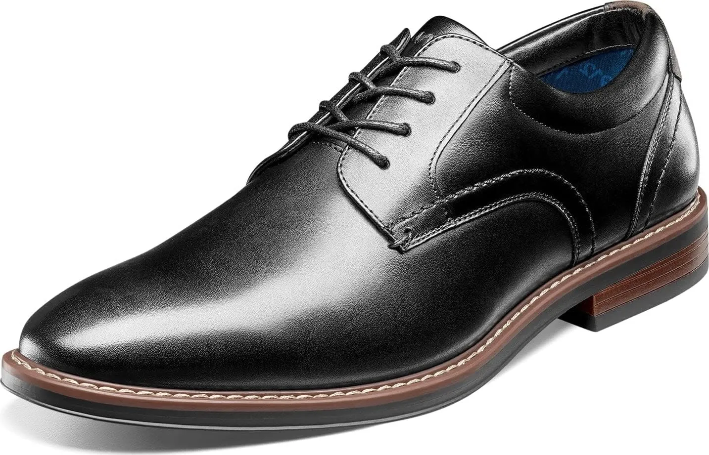 Nunn Bush Men's Centro Flex Plain Toe Oxford Dress Casual Leather Comfortable Lace Up