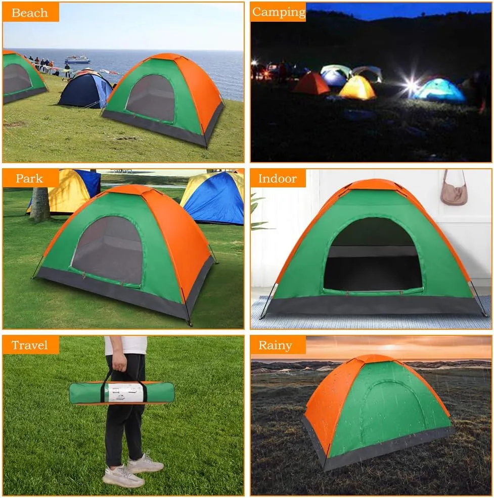 Ochine 1/2/4 Person Camping Tent Family Tents Pops Up Tent Waterproof Windproof Easy Setup Tent Lightweight Dome Tent for Outdoor Camp, Backpacking, Hiking, etc (Ship from USA)