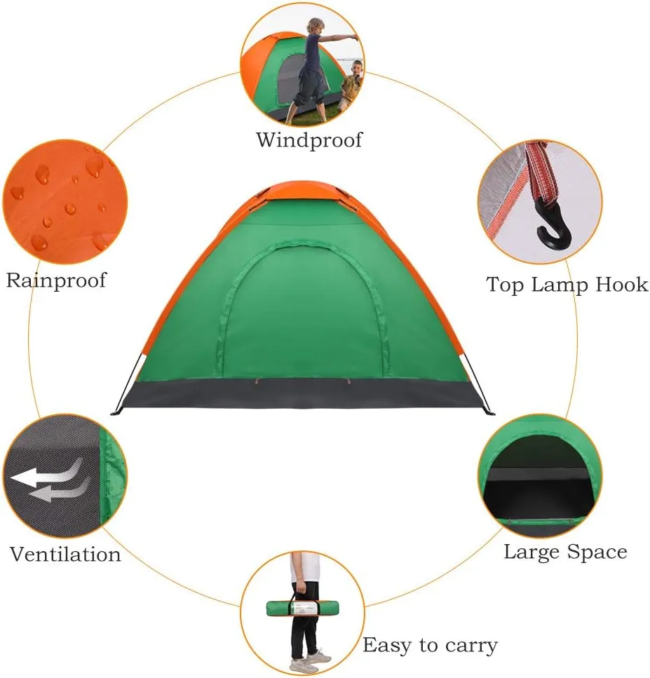 Ochine 1/2/4 Person Camping Tent Family Tents Pops Up Tent Waterproof Windproof Easy Setup Tent Lightweight Dome Tent for Outdoor Camp, Backpacking, Hiking, etc (Ship from USA)