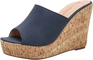 oiangi Womens Wedge High Heels Sandals Summer Fashion Fish Mouth Open Toe Solid Color Strap Platform Slippers Comfortable Trendy Casual Outdoor Beach Shoes