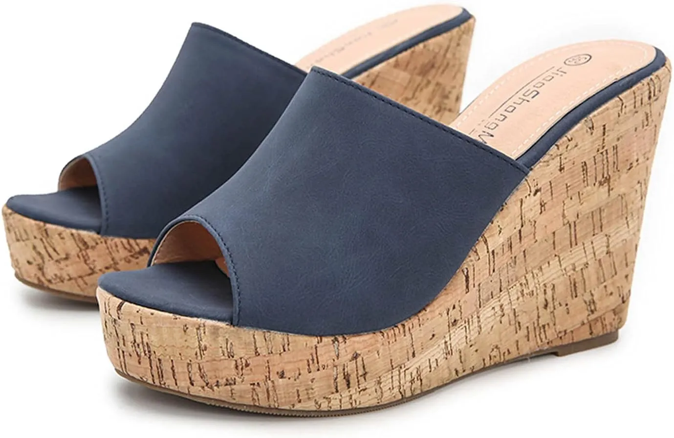 oiangi Womens Wedge High Heels Sandals Summer Fashion Fish Mouth Open Toe Solid Color Strap Platform Slippers Comfortable Trendy Casual Outdoor Beach Shoes