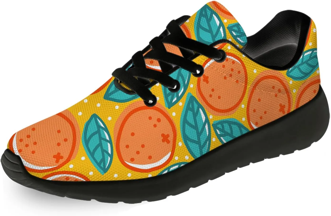 Orange Print Tennis Shoes Men Women Lightweight Running Shoes Walking Fashion Sneakers Gifts for Him Her