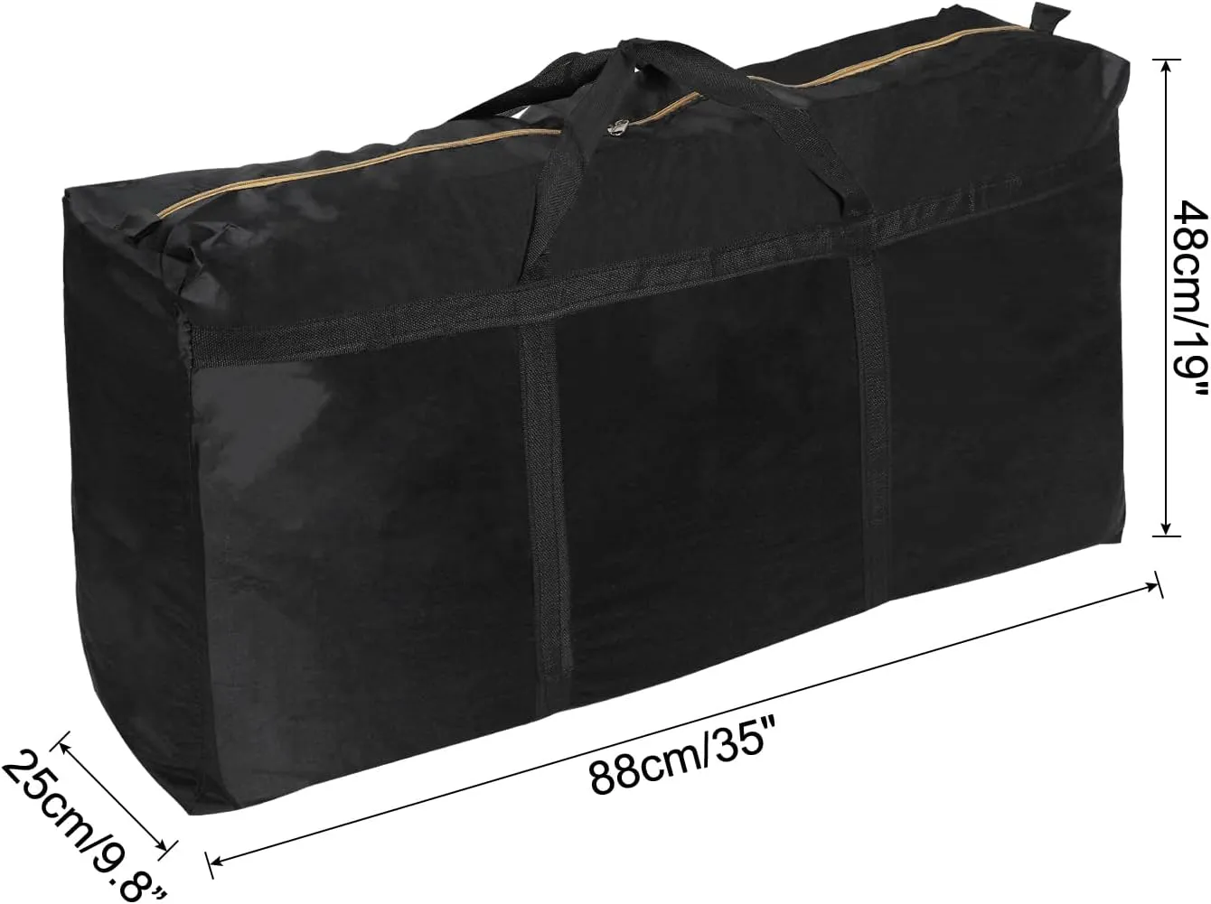 PATIKIL 35" Extra Large Moving Bag for Travel, 210D Oxford Waterproof Storage Bag with Double Zippers Duffle Bag for Storage Packing Home Traveling Camping, Black (35"x9.8"x19")