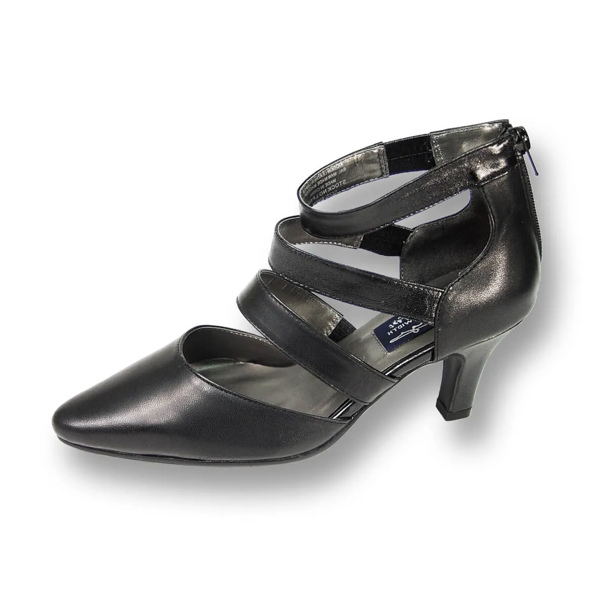 PEERAGE Lola Women's Wide Width Leather Dress Pumps