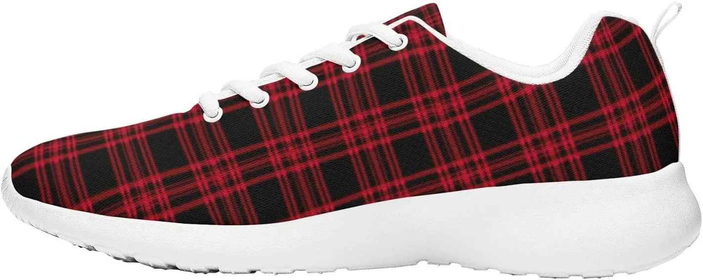 Pitovozu Yellow Squares Orange Black Plaid Sneaker Women Athletic Shoes Running Shoes Sports Sneaker Walking Shoes Gifts for Travel