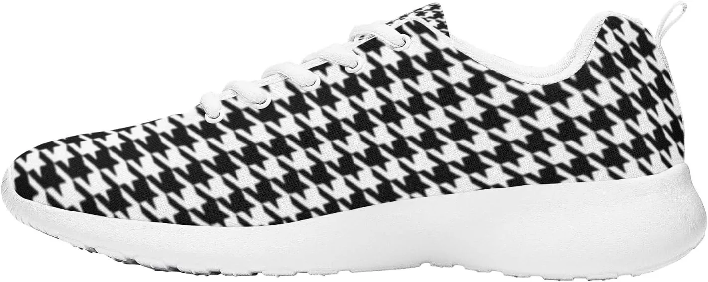 Pitovozu Yellow Squares Orange Black Plaid Sneaker Women Athletic Shoes Running Shoes Sports Sneaker Walking Shoes Gifts for Travel
