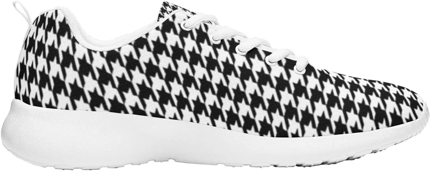 Pitovozu Yellow Squares Orange Black Plaid Sneaker Women Athletic Shoes Running Shoes Sports Sneaker Walking Shoes Gifts for Travel