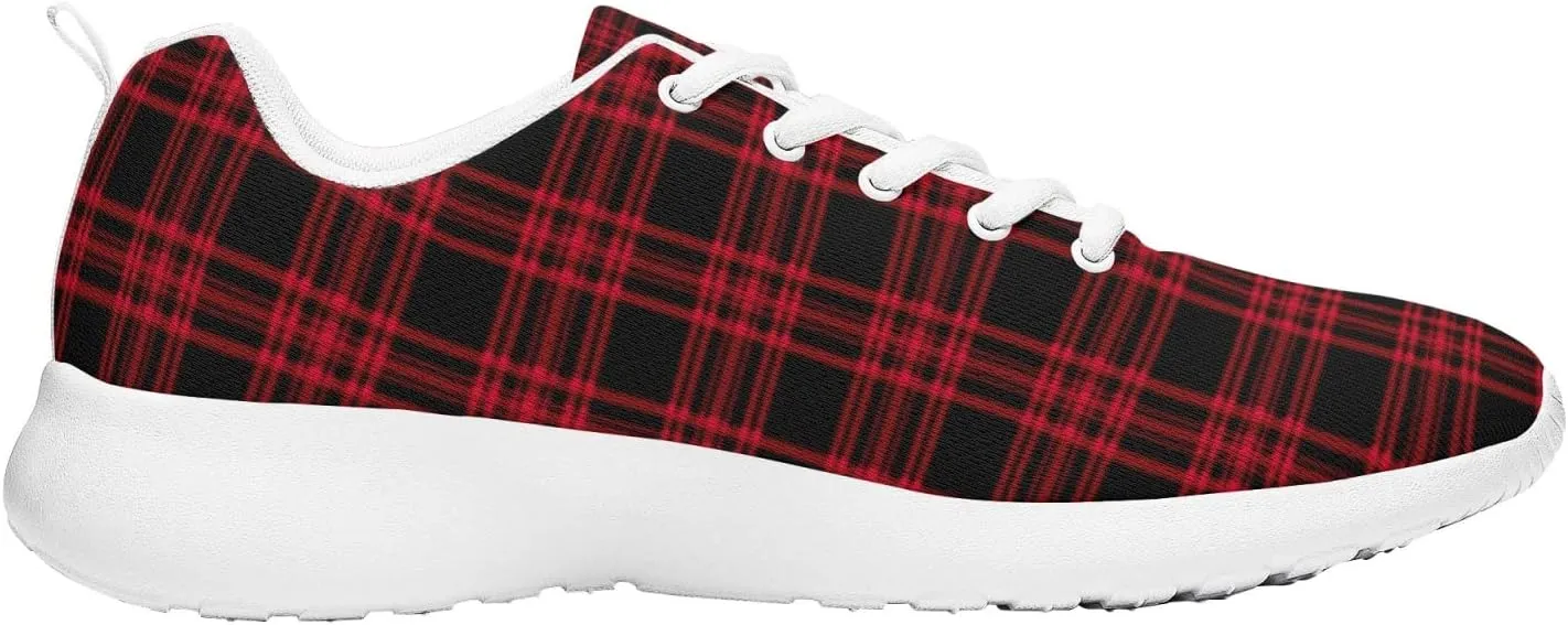 Pitovozu Yellow Squares Orange Black Plaid Sneaker Women Athletic Shoes Running Shoes Sports Sneaker Walking Shoes Gifts for Travel