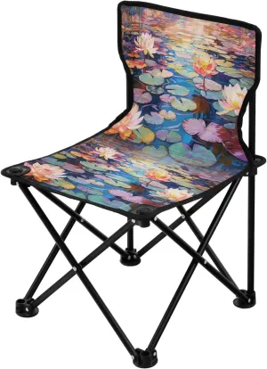 Portable Camping Folding Chairs Foldable Chair Small Water Lily 1 Lightweight Backpacking Outdoor Outside Fishing