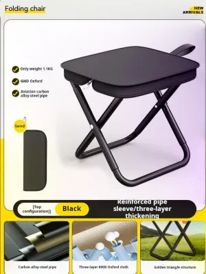 Portable Folding Stool, Camping StoolsX-Shaped Camping Chair, Lightweight Oxford Fabric, 275-385 lbs Capacity,Travel Seat for Outdoor Activities, & Commuting (Black, Load capacity 385 lbs.)