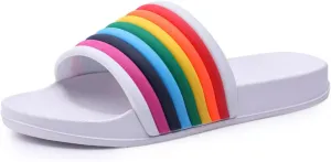 Rainbow Sport Sandal Slide for Women for Men Pride Month LGBTQ  Parades Queer Party Cute Y2k Kawaii Aesthetic Sandals Shower Slippers Flats Indoor Outdoor Beach Travel Pool