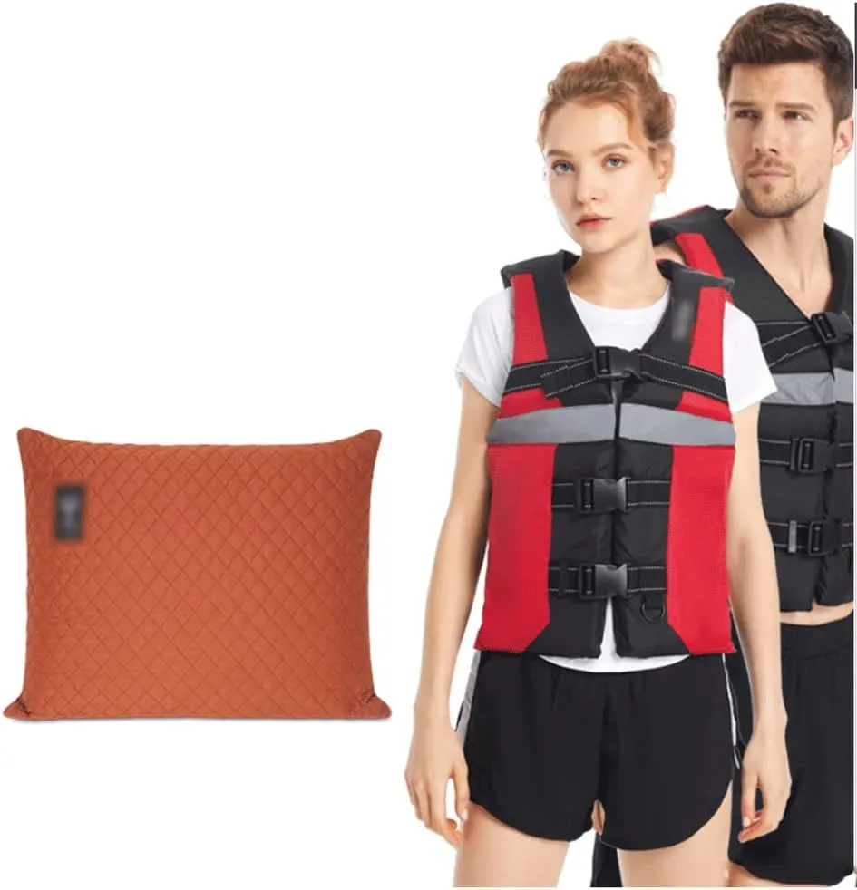 Red Life Jacket Multipurpose Life Jacket Can Be Used As A Throw Pillow Safety Device Portable High Buoyancy Life Vest