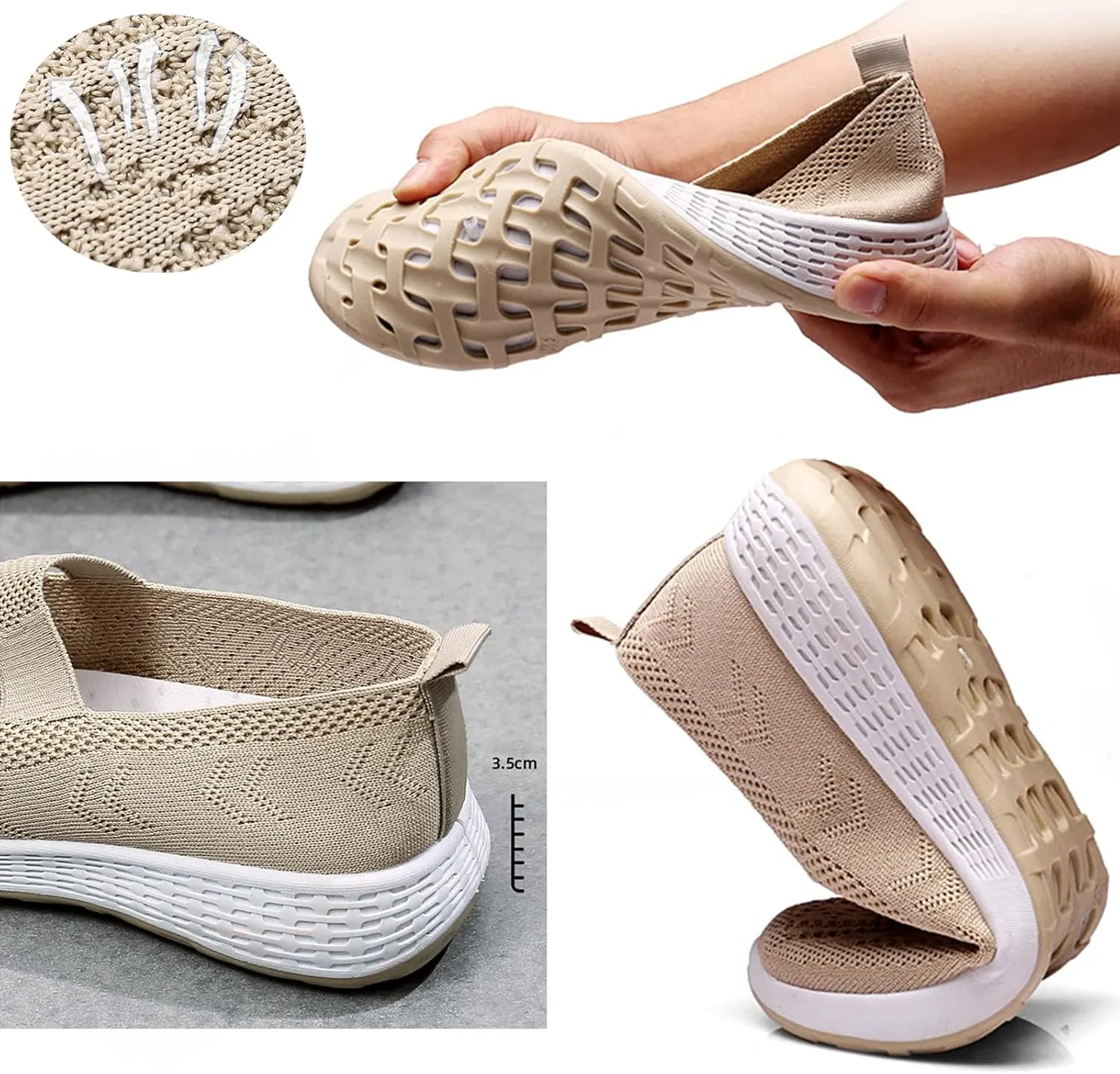 RZDYSQ Women's Mesh Breathable Flat Walking Shoes, Lightweight Soft Comfortable Casual Sneakers Walking Shoes