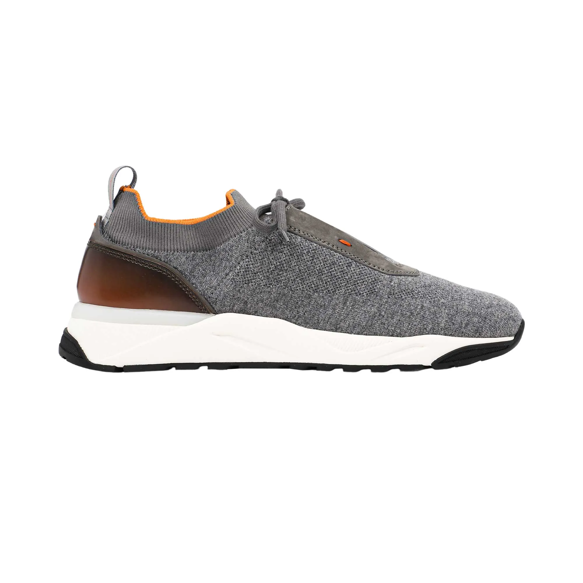 Santoni Men's Grey Knit Sneaker