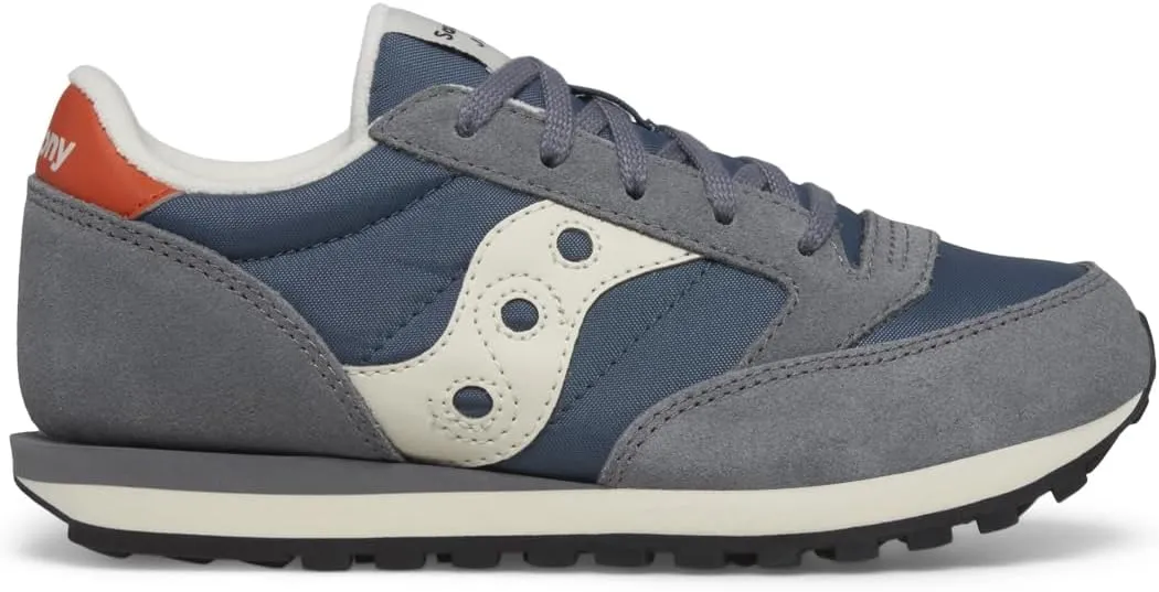 Saucony Jazz Original (Little Big Kid) Sneaker, Grey/Blue/Orange, 4.5 US Unisex