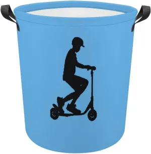 Scooter Move-stunt Scooter Laundry Basket Collapsible Laundry Hamper Dirty Clothes Storage Bag for Bathroom College Dorm One Size