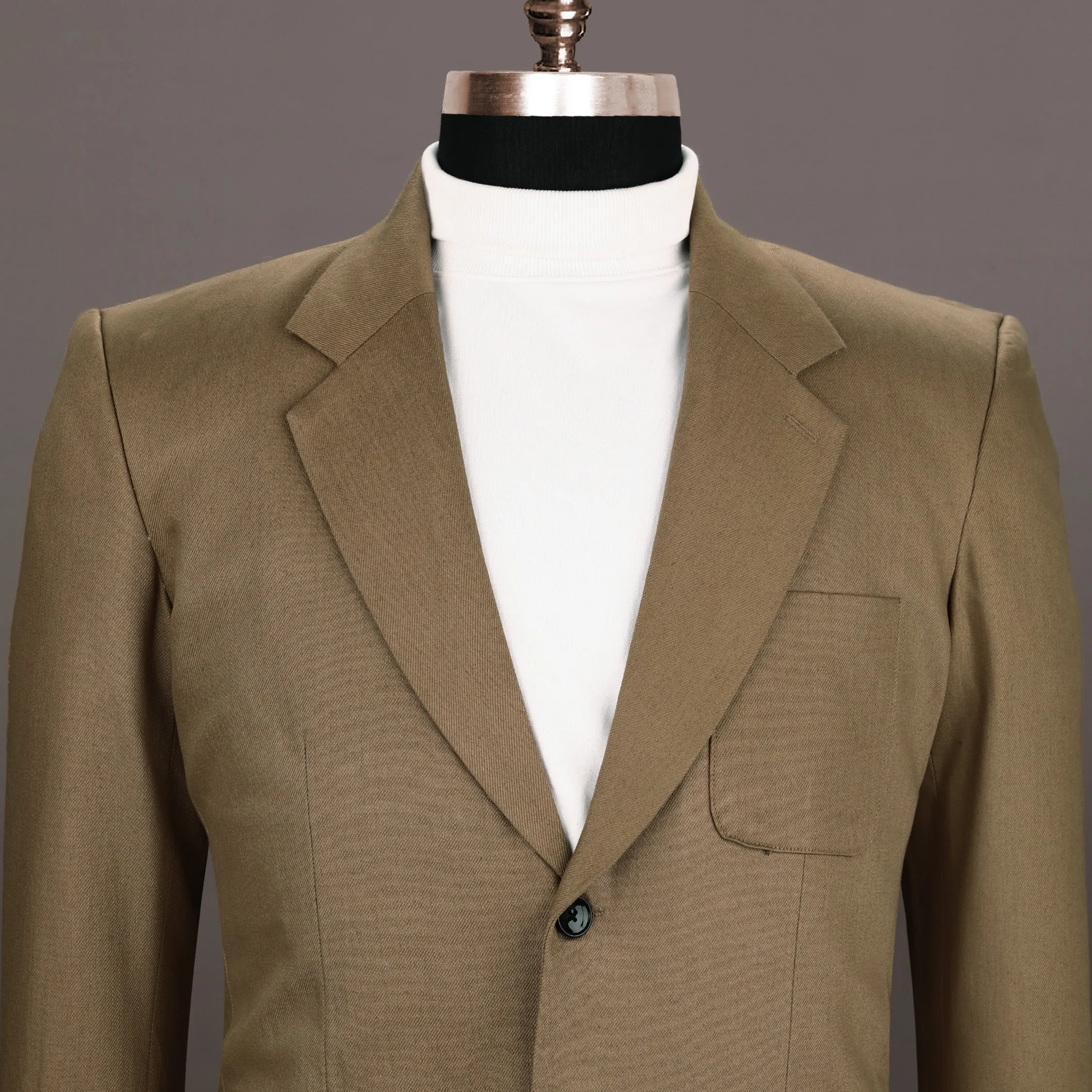 Shadow Brown Premium Cotton Solid Sports Blazer
