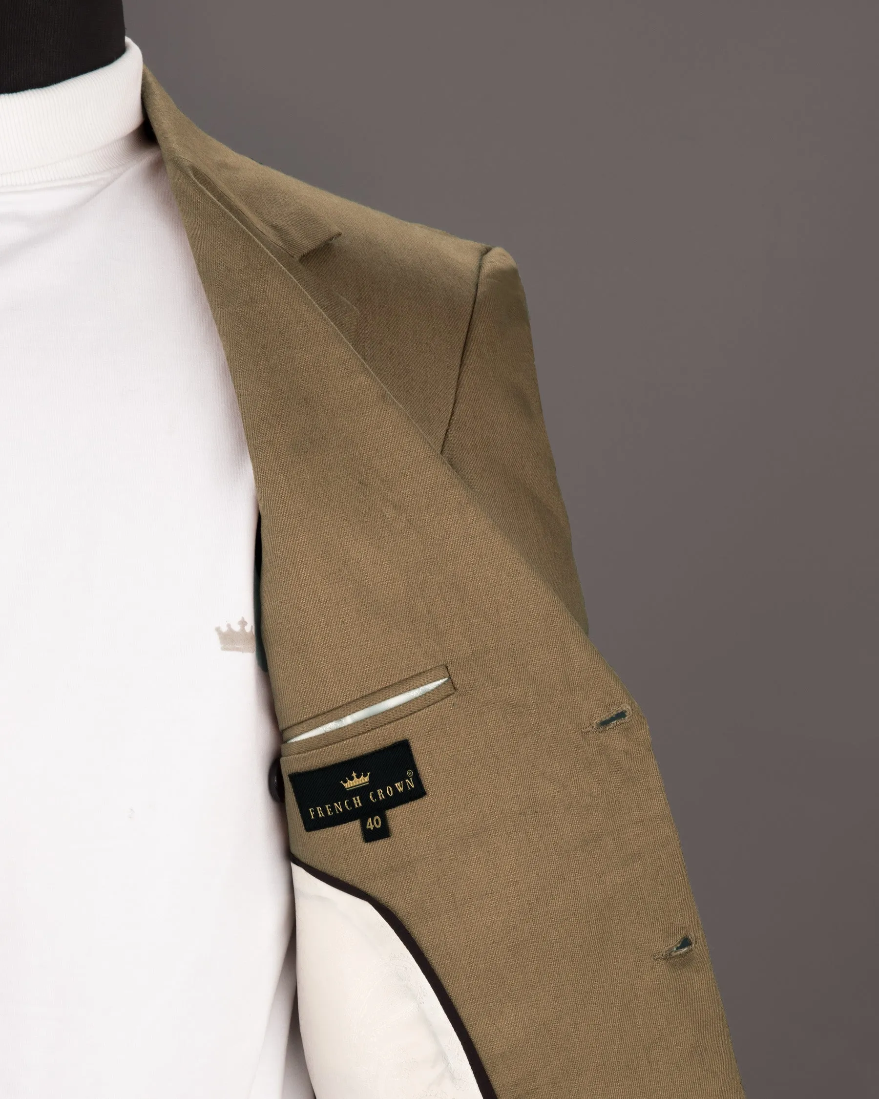 Shadow Brown Premium Cotton Solid Sports Blazer