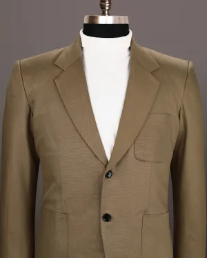 Shadow Brown Premium Cotton Solid Sports Blazer