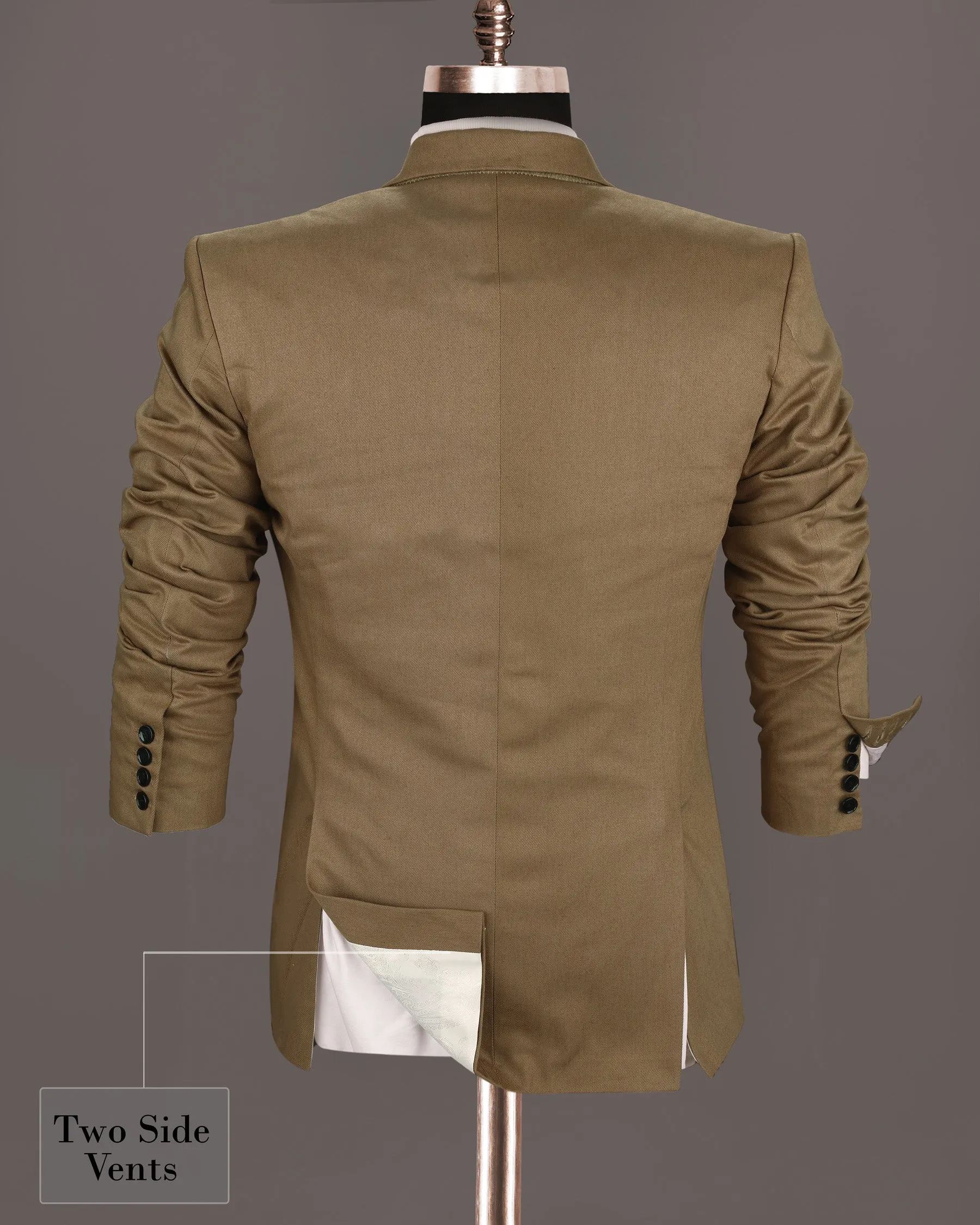 Shadow Brown Premium Cotton Solid Sports Blazer