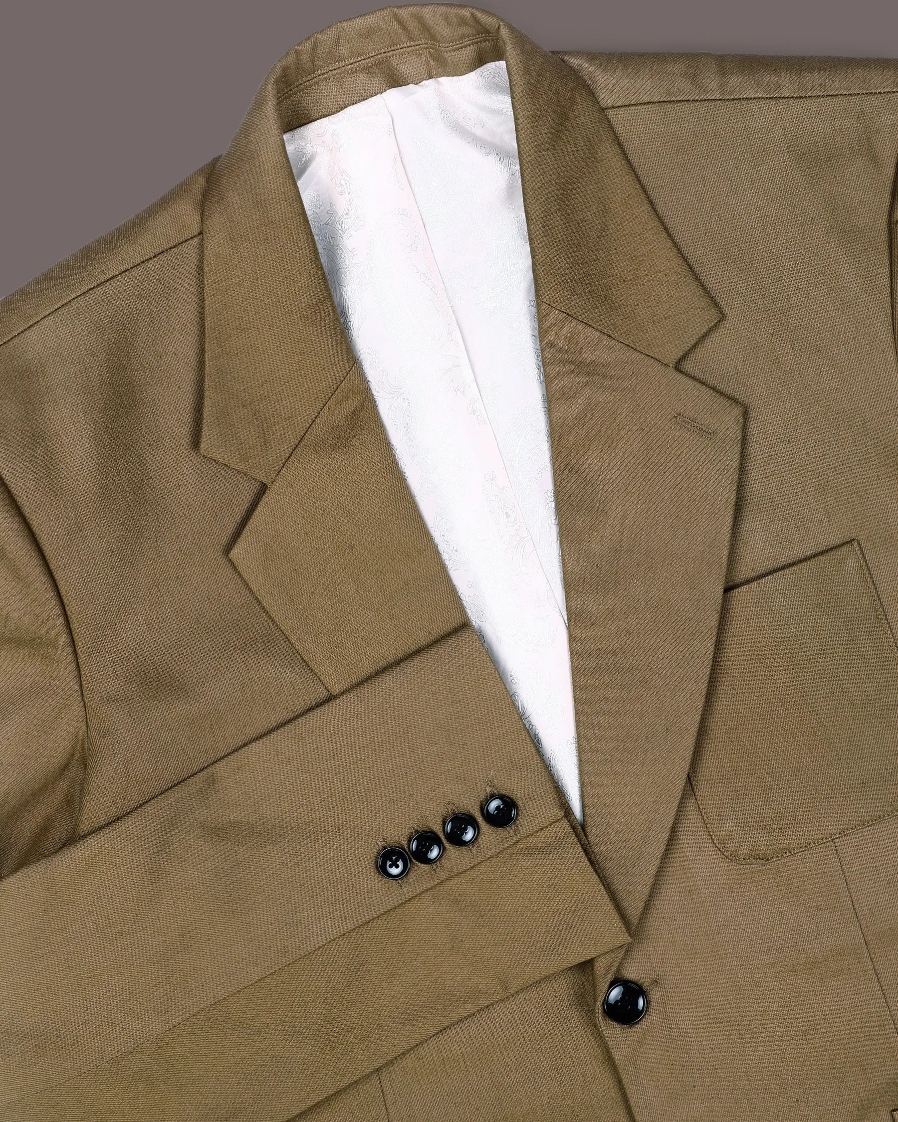 Shadow Brown Premium Cotton Solid Sports Blazer