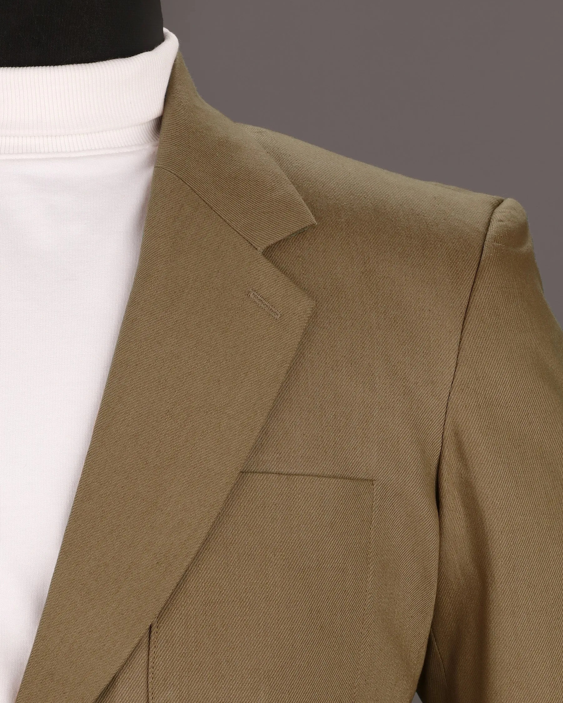Shadow Brown Premium Cotton Solid Sports Blazer