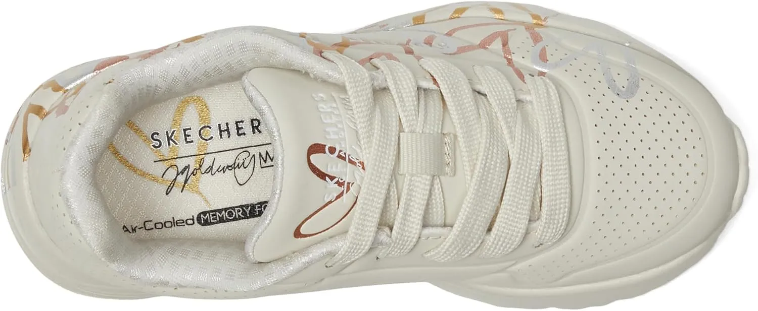 Skechers Girls' Uno Lite metallic Love