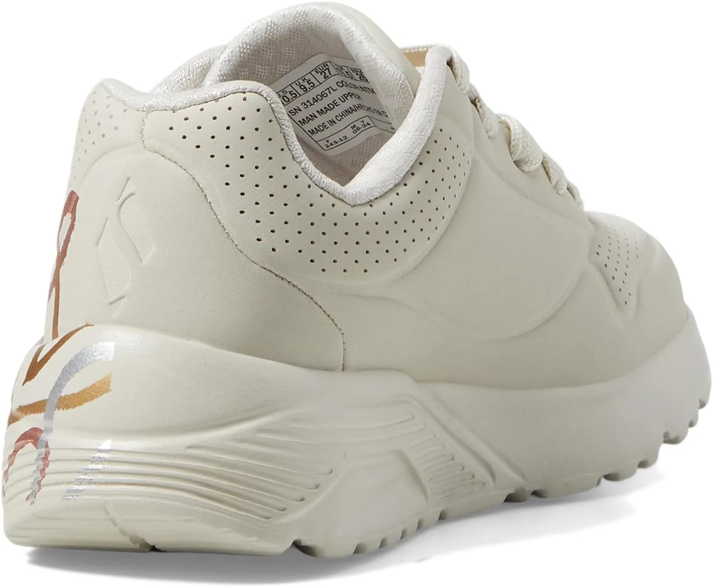 Skechers Girls' Uno Lite metallic Love