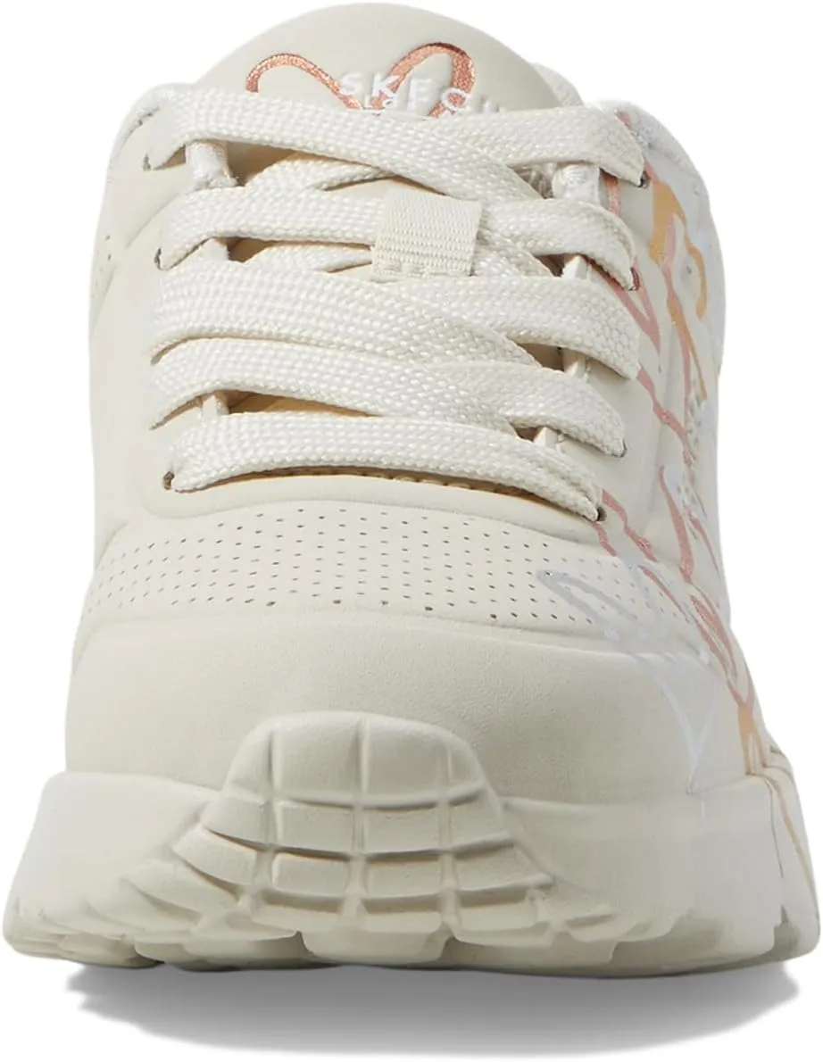 Skechers Girls' Uno Lite metallic Love