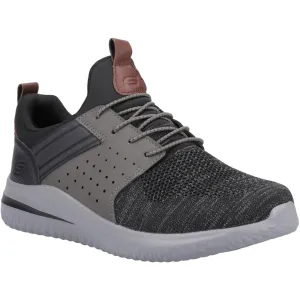 Skechers Mens Delson 3.0 - Cicada Wide 210238W-BKGY Black/Grey Slip On Shoe