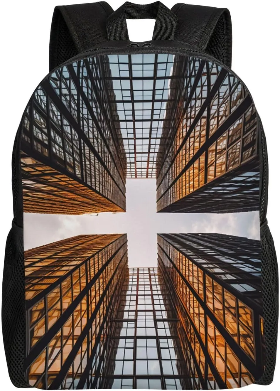 Skyscraper Looking Up At Sky Laptop Backpack For Men Women Waterproof Lightweight Travel Backpack Casual Daypack