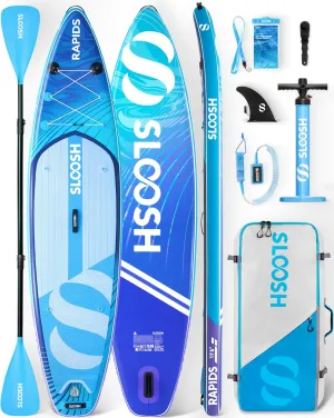 SLOOSH Inflatable Stand Up Paddle Board, 11'6" Inflatable Paddle Boards with Premium Accessories, Non-Slip EVA Deck, Ultra-Light Carry Bag Pump, Rapids SUP for Youth & Adults