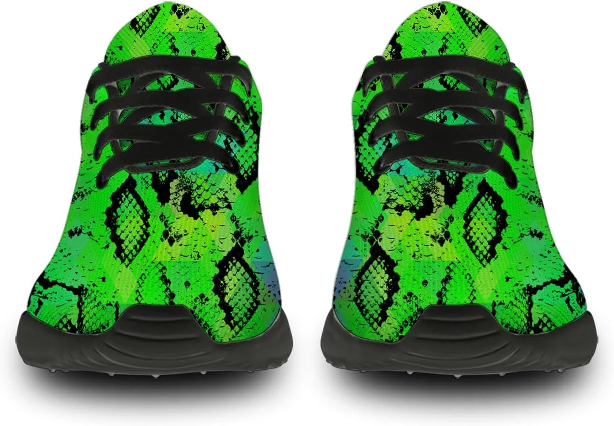 Snake Skin Print Shoes for Men Women Lightweight Comfort Running Tennis Walking Sneakers Gifts for Dad Mom