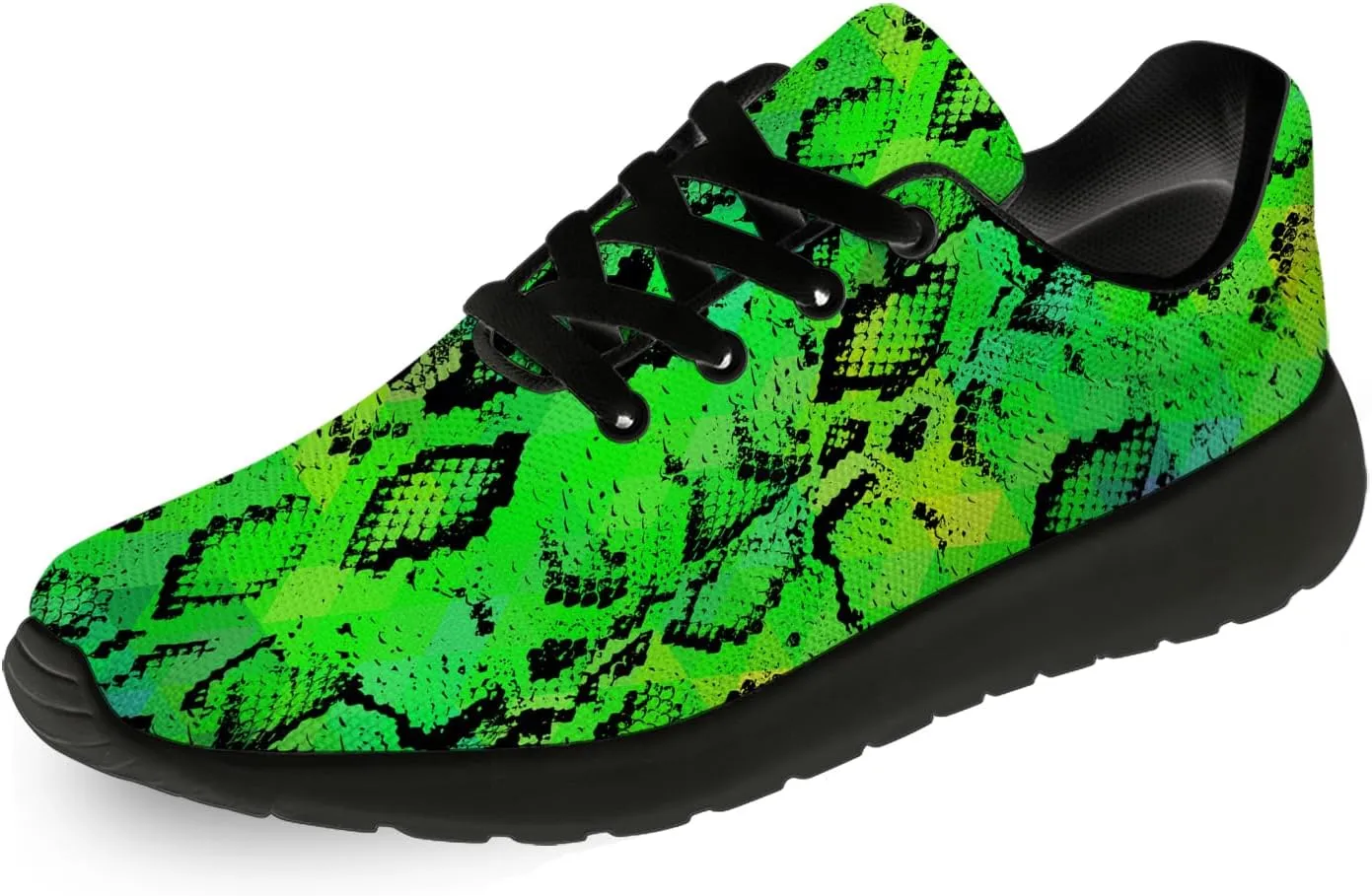 Snake Skin Print Shoes for Men Women Lightweight Comfort Running Tennis Walking Sneakers Gifts for Dad Mom