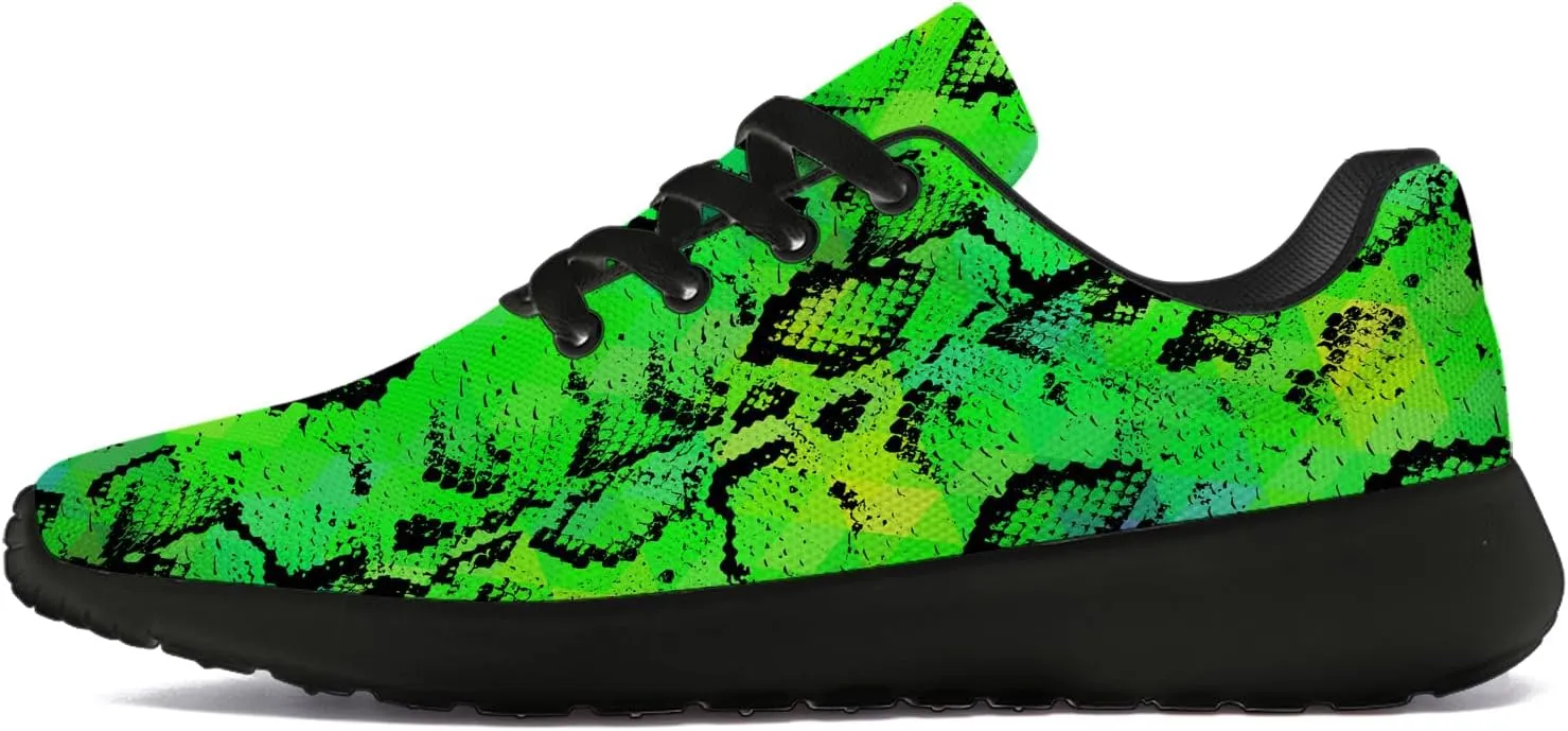 Snake Skin Print Shoes for Men Women Lightweight Comfort Running Tennis Walking Sneakers Gifts for Dad Mom