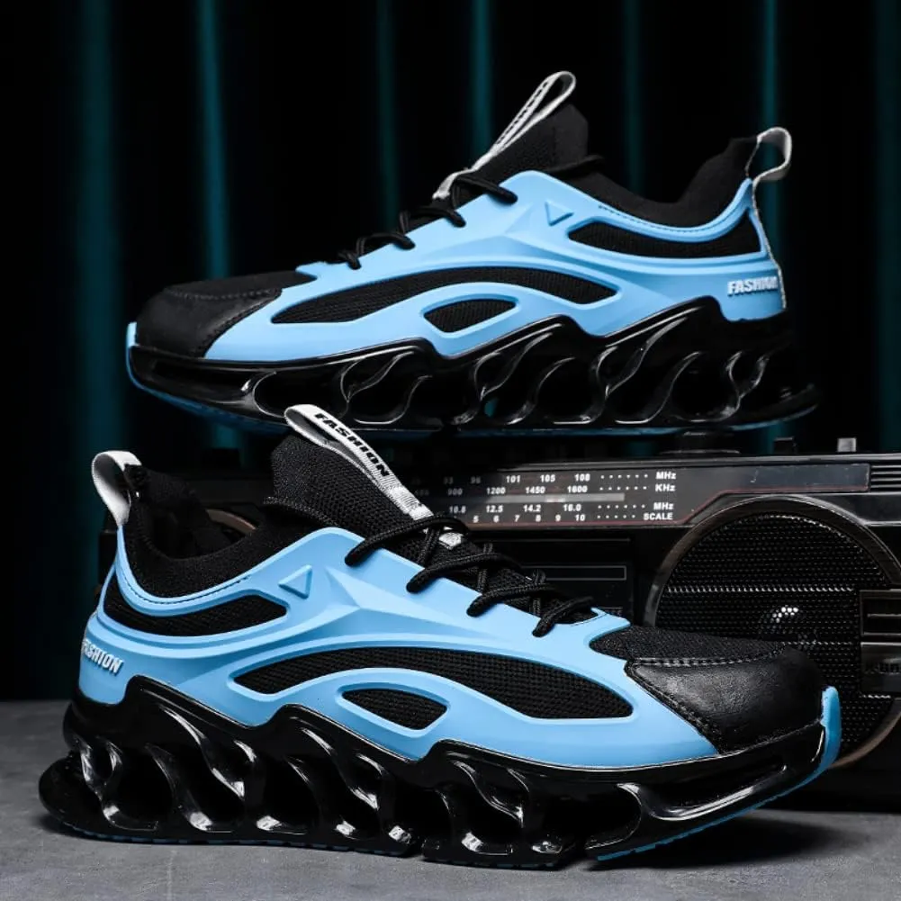 Sneakers for Men Mesh Upper TPU Basketball Sport Feather Pattern Lace Up Fashion Outdoor Sport Breathable Elastic Sole Casual Sneaker Tenis para Hombre Designer Running Shoes