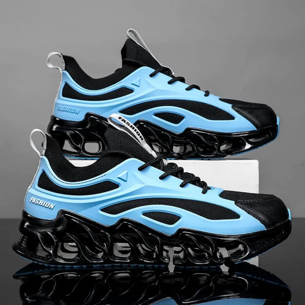 Sneakers for Men Mesh Upper TPU Basketball Sport Feather Pattern Lace Up Fashion Outdoor Sport Breathable Elastic Sole Casual Sneaker Tenis para Hombre Designer Running Shoes